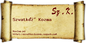 Szvatkó Kozma névjegykártya